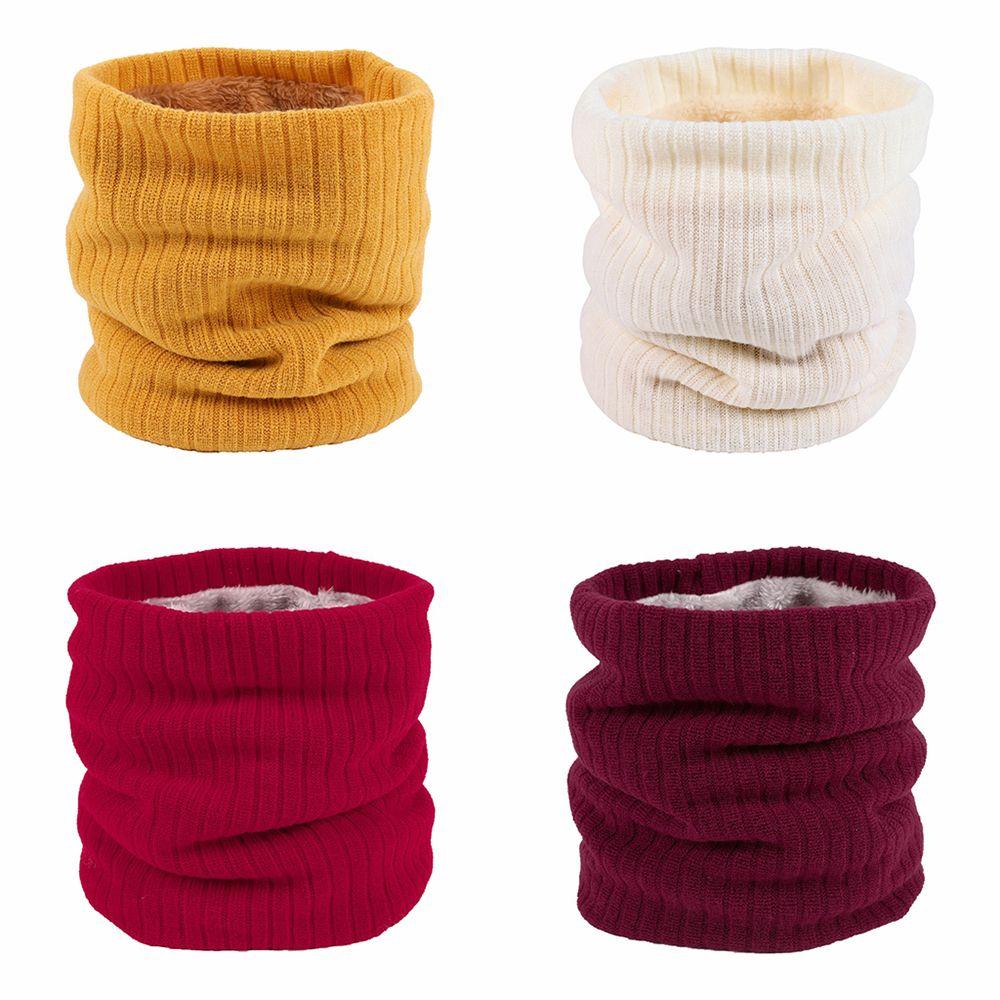 Collar Scarf Double-Layer Neck Warmer Circle Loop Scarves Winter Neck Gaiter Fleece Lined Scarf
