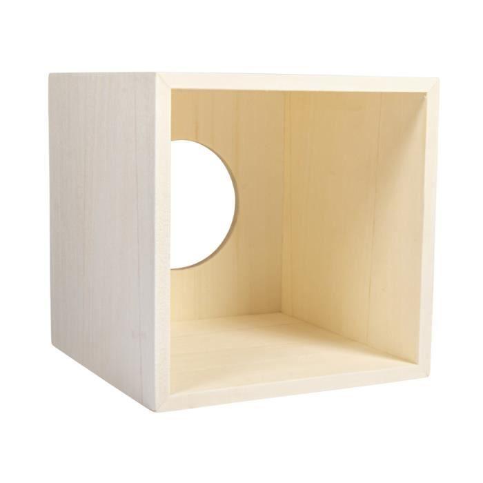Boîte en bois - FSC 100% - 14x14x14 cm - Nature - Cosmétiques - Mixte