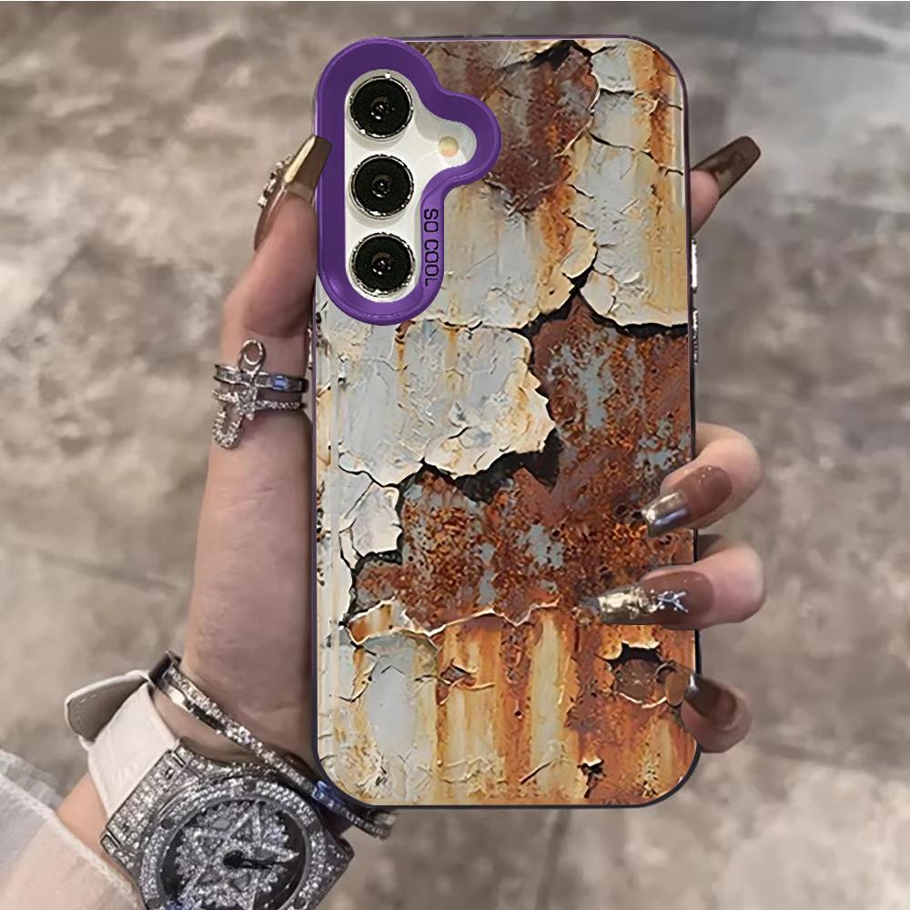 Чехол для телефона с принтом ржавчины и отслаивающейся краской Для Samsung Galaxy S26 Ultra S25 S24 S23 S22 PLUS FE A56 A55 A54 A53 IMD Ударопрочный чехол