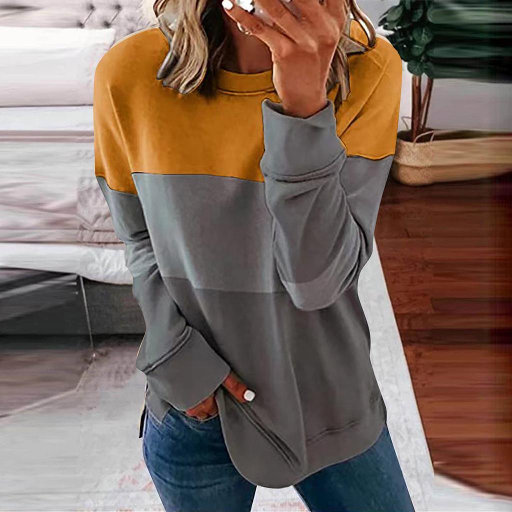 Women's Top Autumn Winter Stripe Tie-dye Print Sweatshirts Long Sleeved O Neck Gradient Hoodies Female Casual Tops