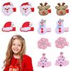 Children’s Christmas Hairpin Set: Santa Hat, Snowflake, Snowman, Tree, and Elk Headband
