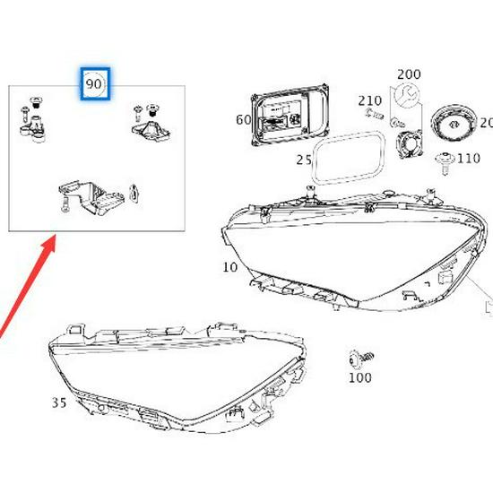 Mercedes-Benz CLA W247 Headlight Bracket Set with Screws: Models 1778201701 & 1778201801