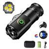 Mini Torch 3LED Ultra Strong Flash Light Portable USB Rechargeable Built-in Battery with PenClip Tail Magnet Long Range Lantern