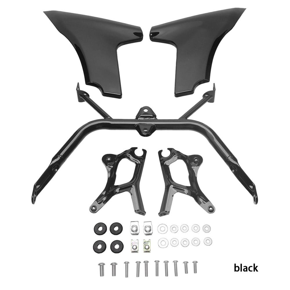 Motorcycle Front Side Fairing Panel with Bracket Kits Gloss Black Iron Alloys ABS For Harley CVO Road Glide Upgrade 2024 -Later