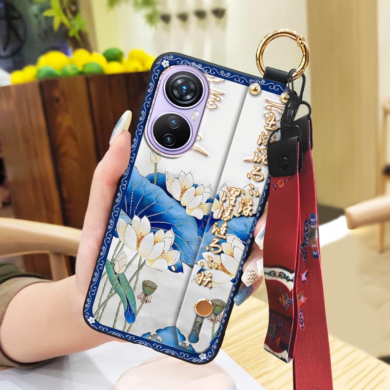 Грязеотталкивающий ремешок на запястье Чехол для телефона Для Blackview A200 Pro Защитный Для мамы Мягкий чехол Противоударный Китайский стиль Кольцо