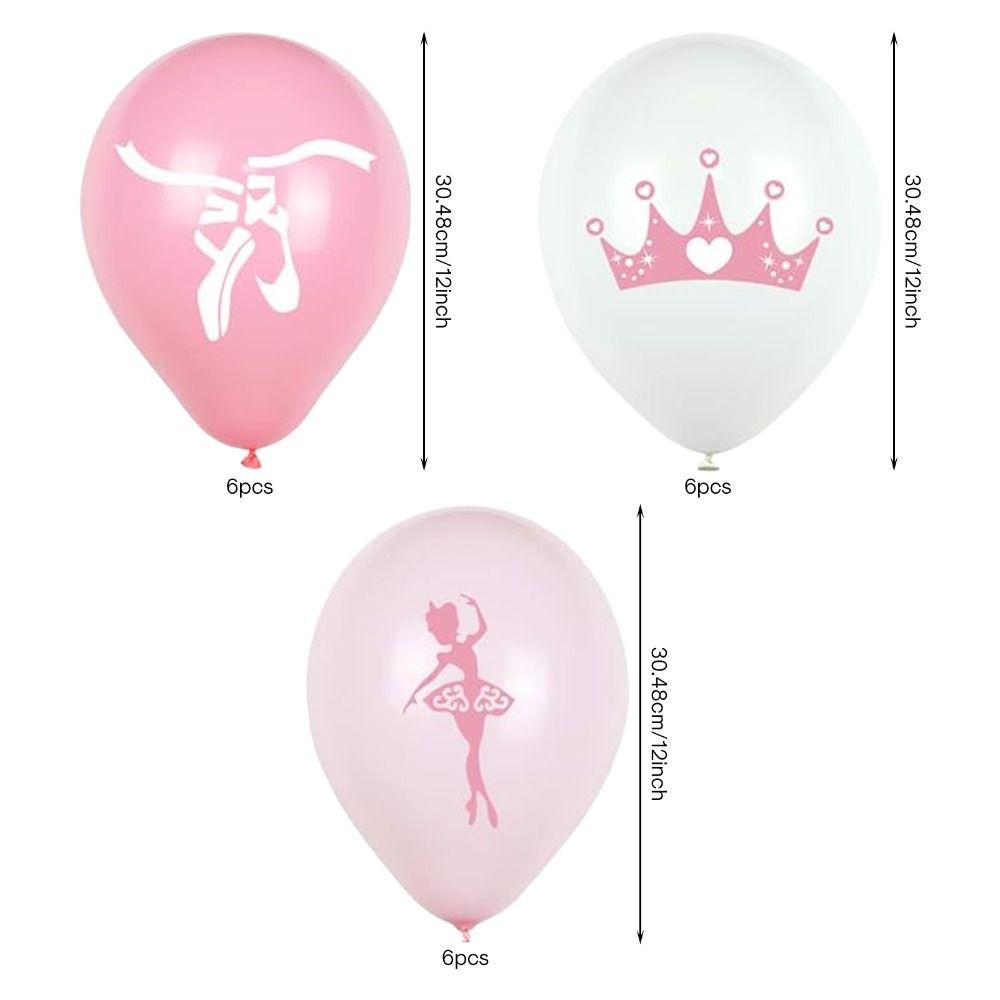White Balloons Pink Princess Party Supplies Dancing Ballerina  Girl