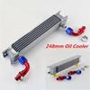 Universal Car Oil Cooler Silver 7 Row AN10 Engine Transmission 248mm Oil Cooler W/ Fittings Kit