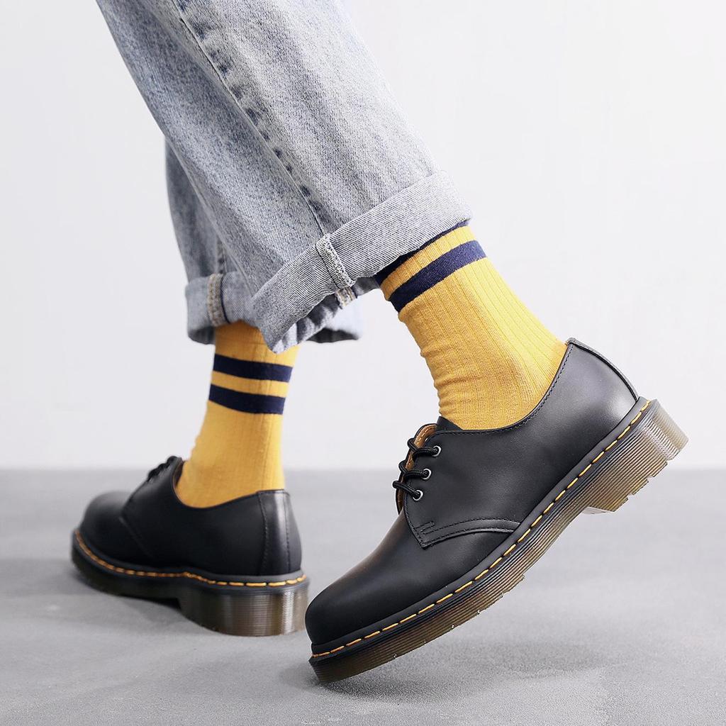 1461 Nappa Men’s Low-Top Leather Shoes, British Style, Large Size, Round Toe, Casual Unisex Workwear, Short Boots