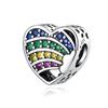 New 925 Silver Heart Shape Love Family Flower Rainbow Diy Fine Beads Fit Original Pendant Charms Silver 925 Bracelet Jewelry