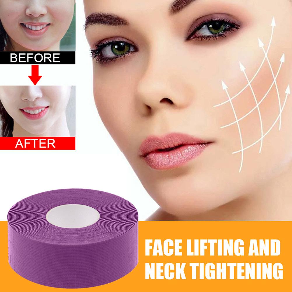 Кинезиологическая лента для лица, косметическая лента для лифтинга, уменьшения морщин, рулон ленты (фиолетовый)