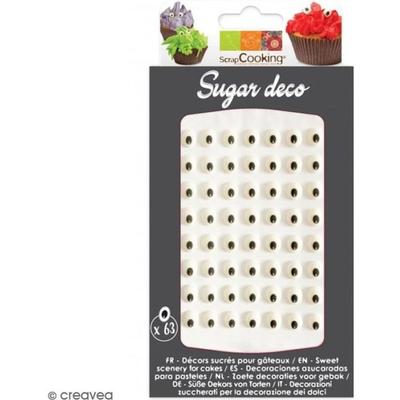 Сахарное украшение для тортов - Глаза - 63 шт.