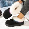European and American large-size snow boots for women's winter new short tube color warm and velvet thickened versatile snow shoes