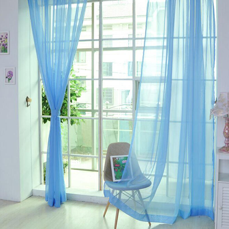 Colorful Floral Tulle Door Window Curtain Sheer Valances Scarf