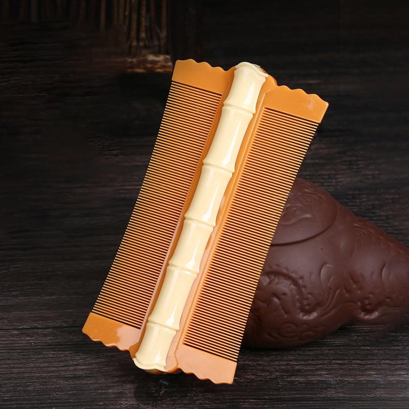 1 шт. бамбуковый гребень от вшей двухсторонний супер густые зубцы удаляет перхоть очищает кожу головы массажный гребень удаление блох инструменты для волос