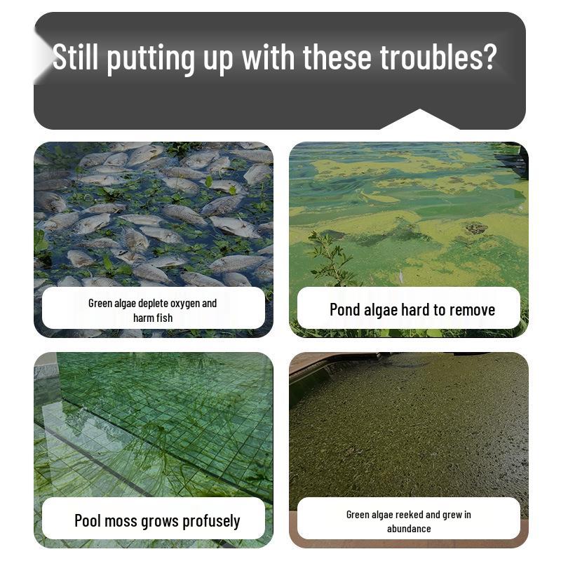 Средство для удаления зеленых водорослей и мха для рыбных прудов и аквариумов – Очищает зеленые, синие и коричневые водоросли и ряску
