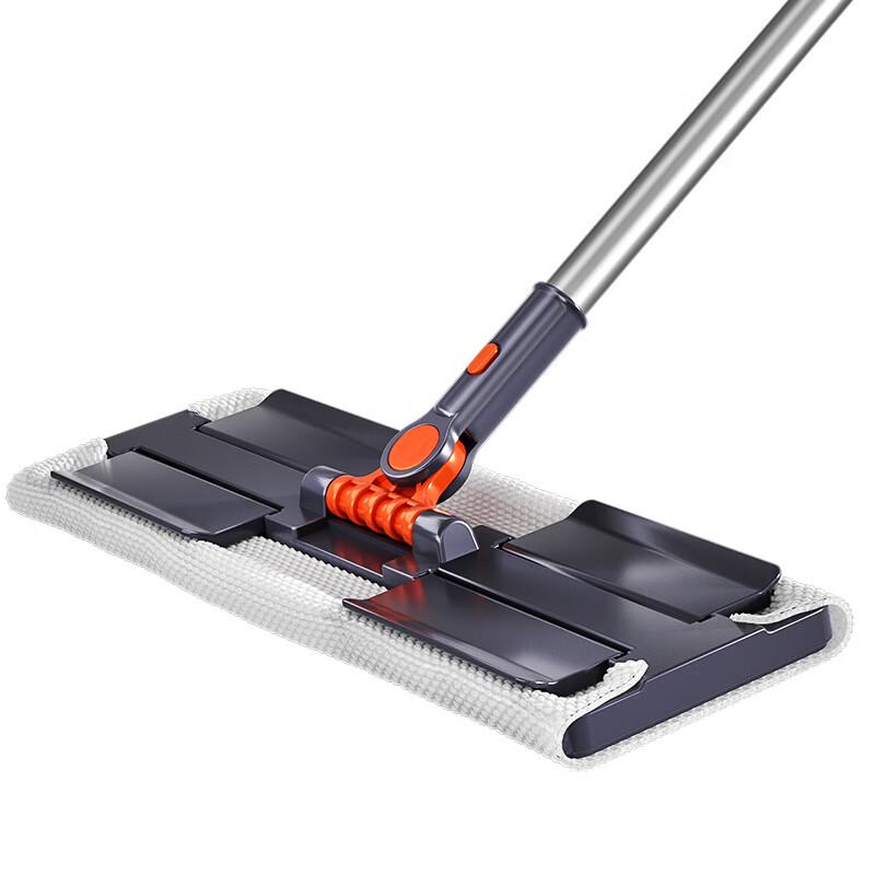 Швабра плоская 38см с клипсой для ткани и 4 насадками