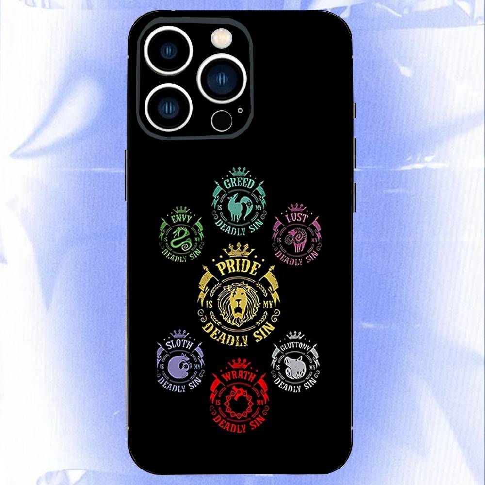 Чехол для телефона E-Escanor Семь смертных грехов для iPhone 17,16,15,14,13,12,11,Pro,Max,Plus,E,Air,Mini Защитный Черный Чехол
