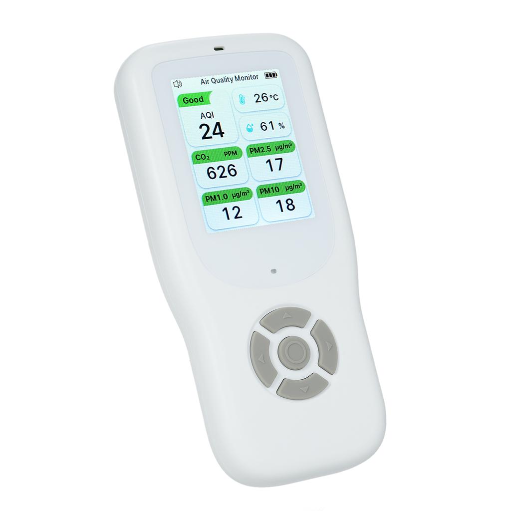 9-в-1 портативный монитор качества воздуха для помещений AQICO₂PM2.5PM1.0PM10HCHOTVCтемпературавлажность