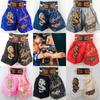 Muay Thai Thai Kick Boxing Kid Children Shorts Fight MMA Elastic Wrist Training Martial Art Satin 3