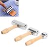 Кожаный ролик Кожаный прижимной ролик DIY Кожевенное ремесло Деревянная ручка Инструмент для прокатки Серебряный кожаный прижимной ролик