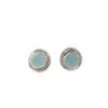 Aqua Chalcedony Gemstone 925 Sterling Silver Jewelry Handmade Studs 0.5" For Mom EE-128-15