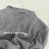 Gray Half-High Neck Slimming Knit Sweater - Women's Versatile Autumn/Winter Slim-Fit Top