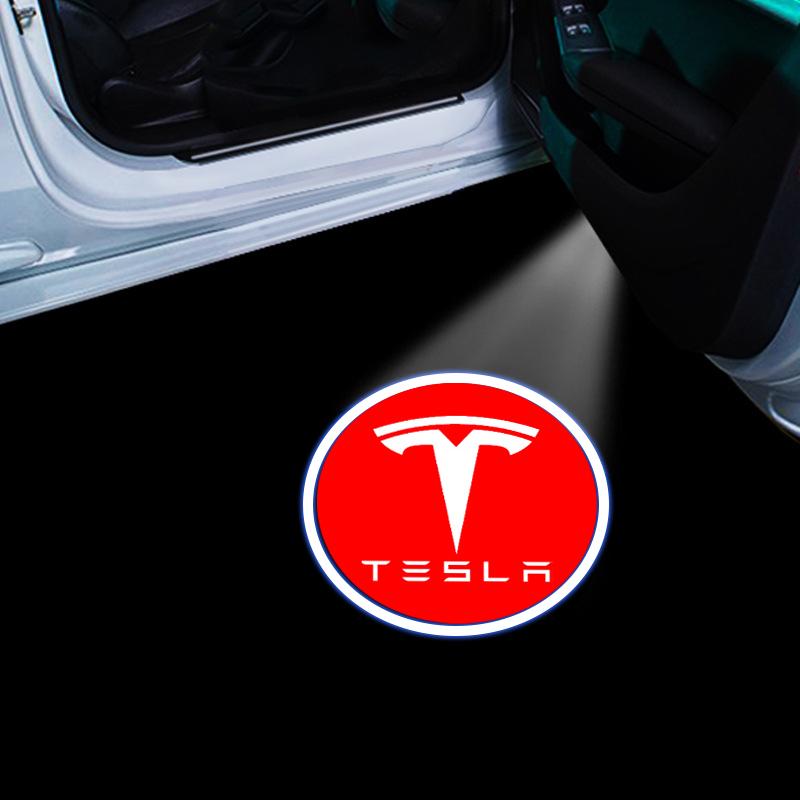 2 шт. Эмблема двери автомобиля Свет Светодиодная приветственная лампа Беспроводной лазерный проектор Для Tesla Model S Model X Model Y Cybertruck Model 3 Model Y