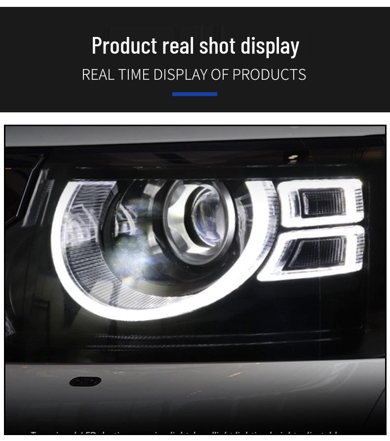 Сборка фары в стиле Land Rover Discovery 4 Defender со светодиодным указателем поворота и ДХО (Модели 2010-2017 годов)