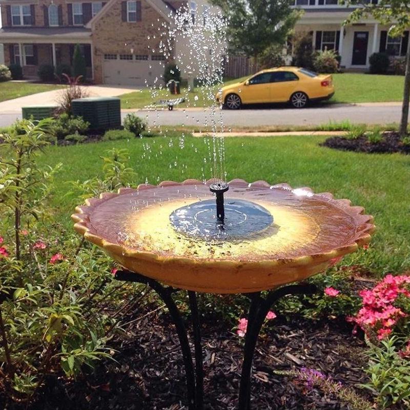 Красочный плавающий солнечный фонтан-бассейн и садовая ванна для птиц