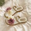 Fashion Chic Flower - Decor Double - Strap Slides | Romantic & Sweet, Perfect for Summer Daily & Vacation Looks