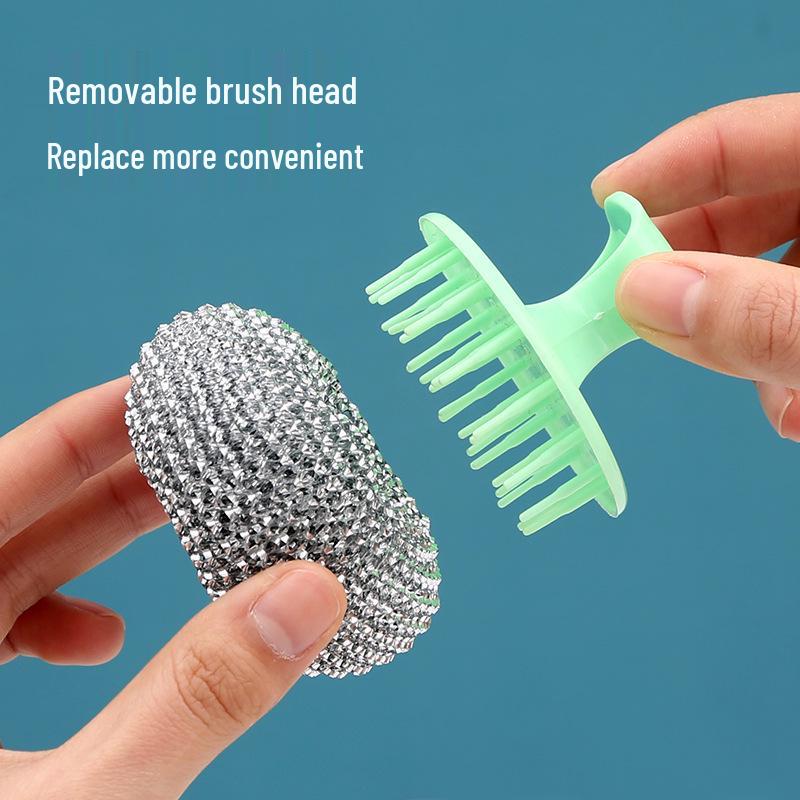 Большая щетка из нержавеющей стали с ручкой для чистки кухни