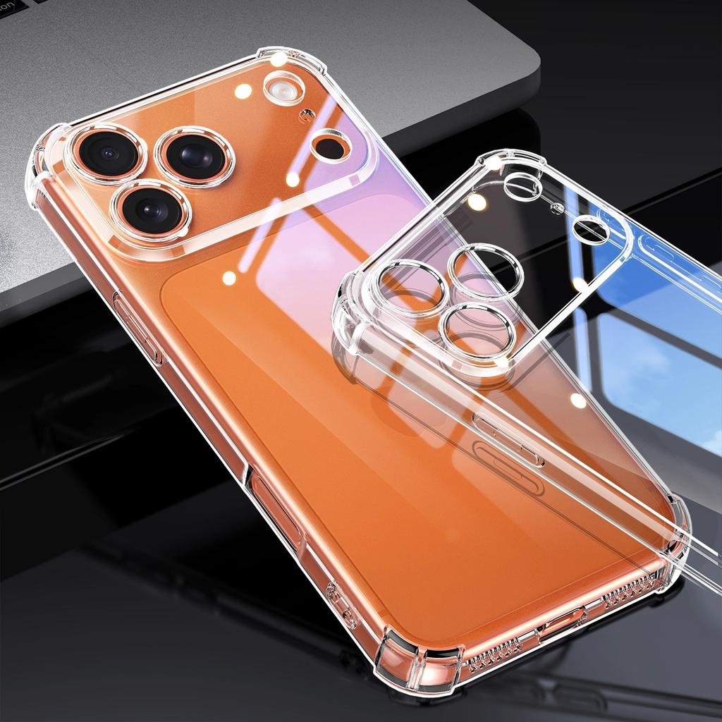 EUCAGR Прозрачный TPU чехол с подушкой безопасности для iPhone 17 Air 16e 15 14 Pro Max Plus13 12 11 S XR 7 8 6S Защитный чехол Прозрачный корпус Coque Fundas