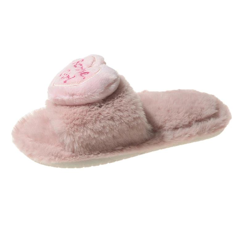 2024 Детские теплые плюшевые туфли для девочек, зимние новые модные тапочки в корейском стиле с мягкой подошвой, нескользящие, универсальные, шикарные