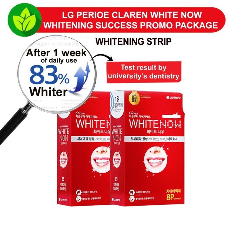 Отбеливающая полоска Perioe White Now 8 шт. x 2 упаковки / Корейская косметика, Корейский уход за полостью рта, Отбеливающий уход