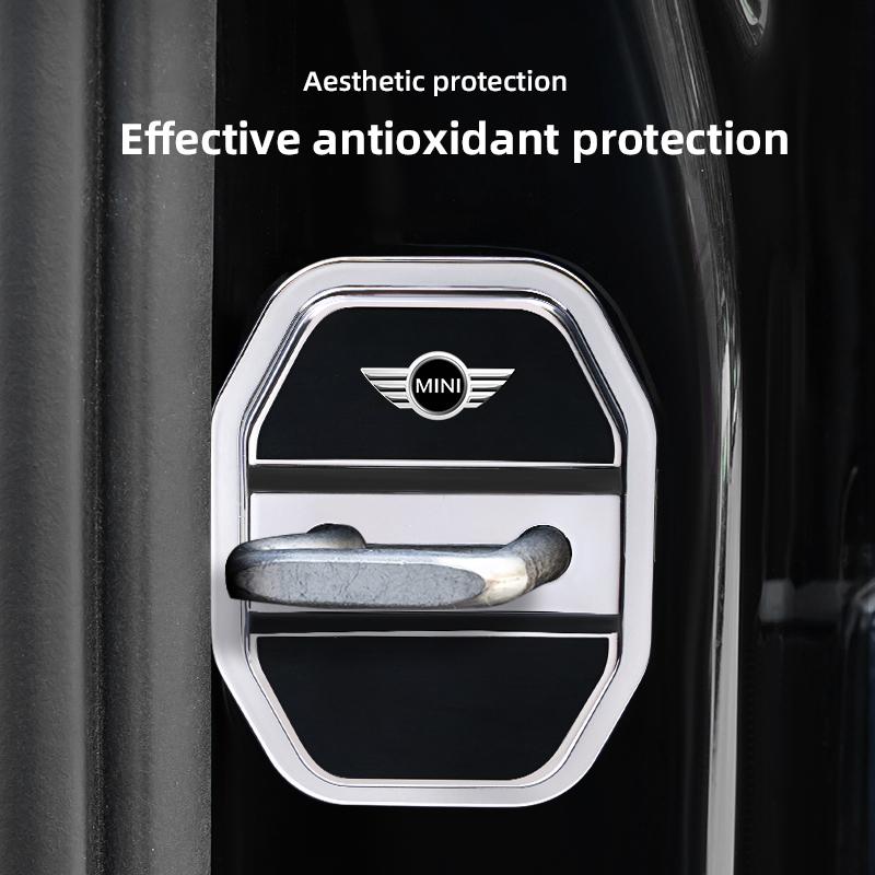 4Pcs Silicone Car Door Lock Buckle Protector Cover Accessories For MINI Cooper S Works JCW R55 R56 R50 R53 R60 R61 F54 F55 F56