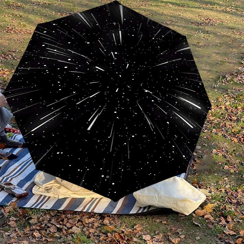 1PC space stars Umbrella-8-Rib Reinforced, Automatic Open, Lightweight & Durable, Cute Fashion Accessory for Outdoor-K1236