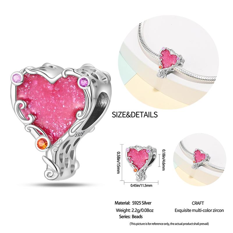 New Copper Bow Star Love Pink Series Charm Beads Suitable For 3Mm Original Bracelet Diy Fashion Jewelry Gift