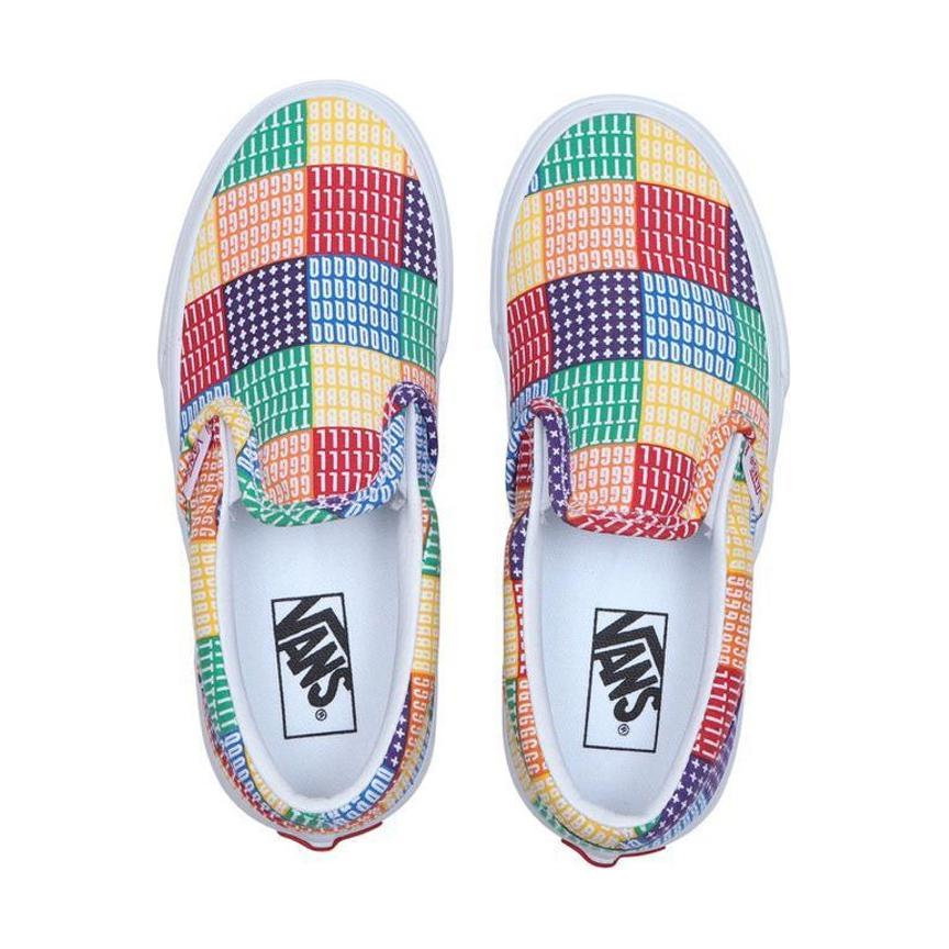 Vans Слипоны Амортизирующие Прочные Низкие Детские Кеды для Скейтборда Разноцветные Детские Кроссовки VN0A4BUT3WJ