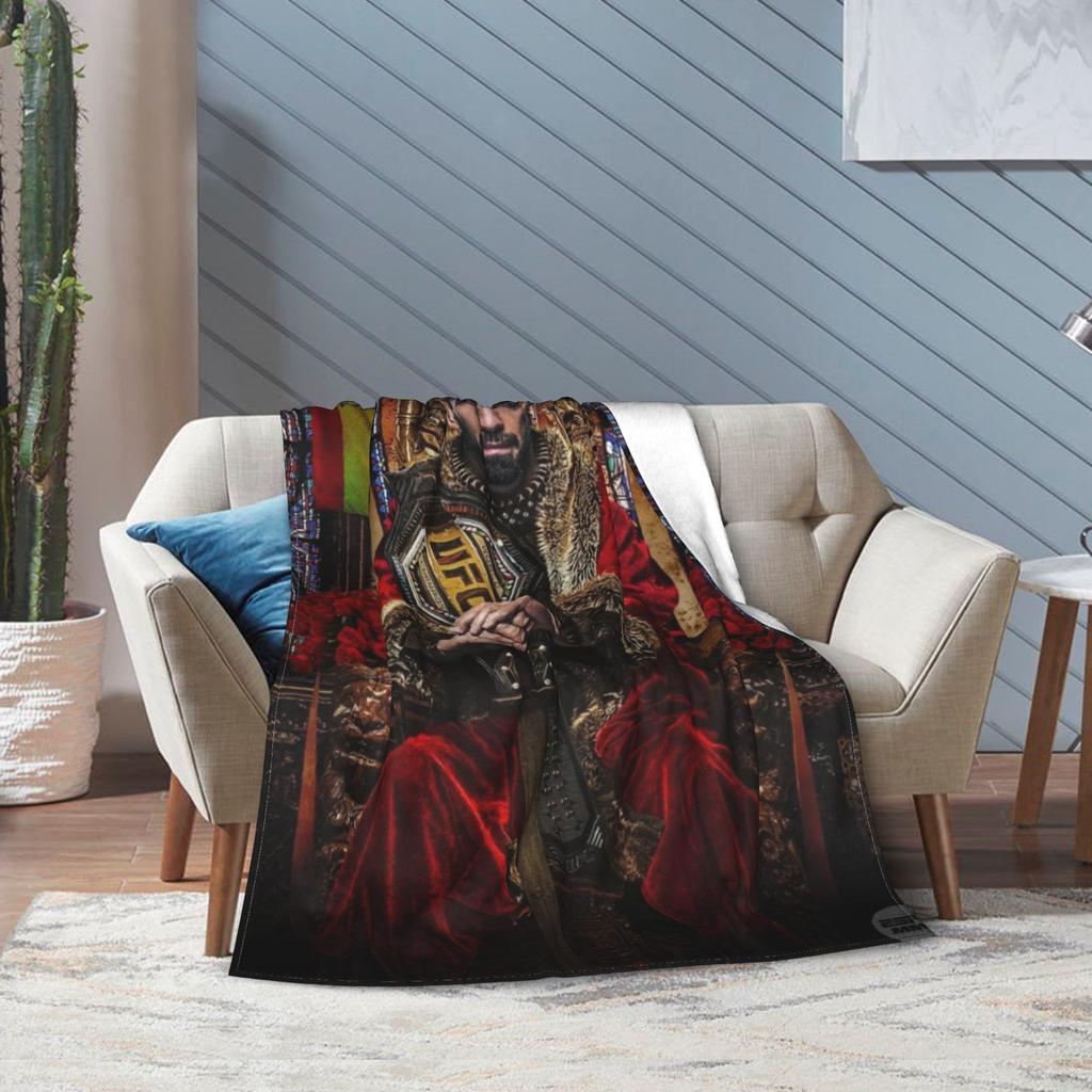 Ilia Topuria Wrestling Wrestler Blanket Multiple Sizes Warm Cozy Fluffy  Throw Blankets for Couch Sofa and Bed