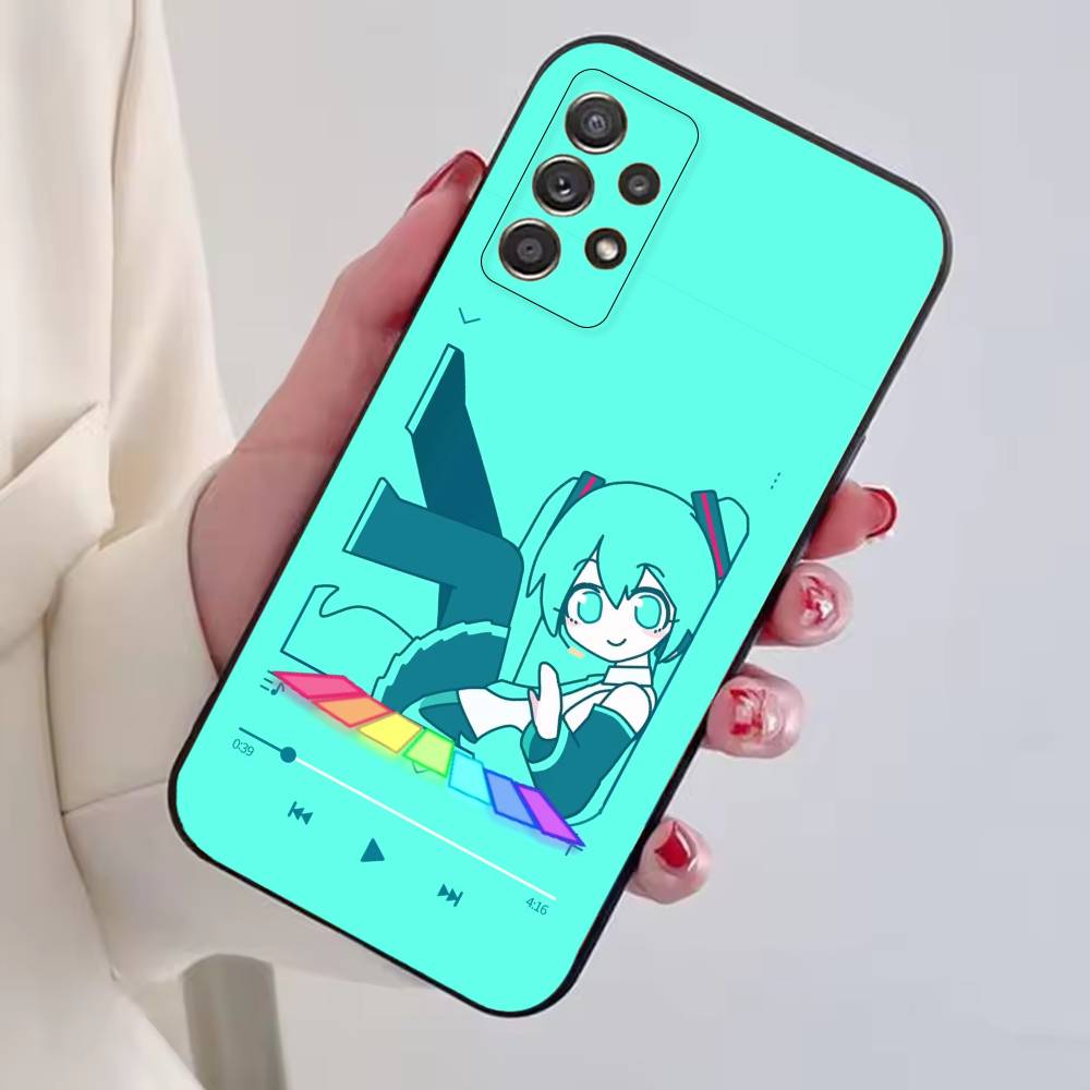 Мультяшная Аниме Чехол для Телефона Hatsune Miku Для Samsung S25,S24,S21,S22,S23,S30,Ultra,S20,Plus,Fe,Мягкий Силиконовый Черный Чехол