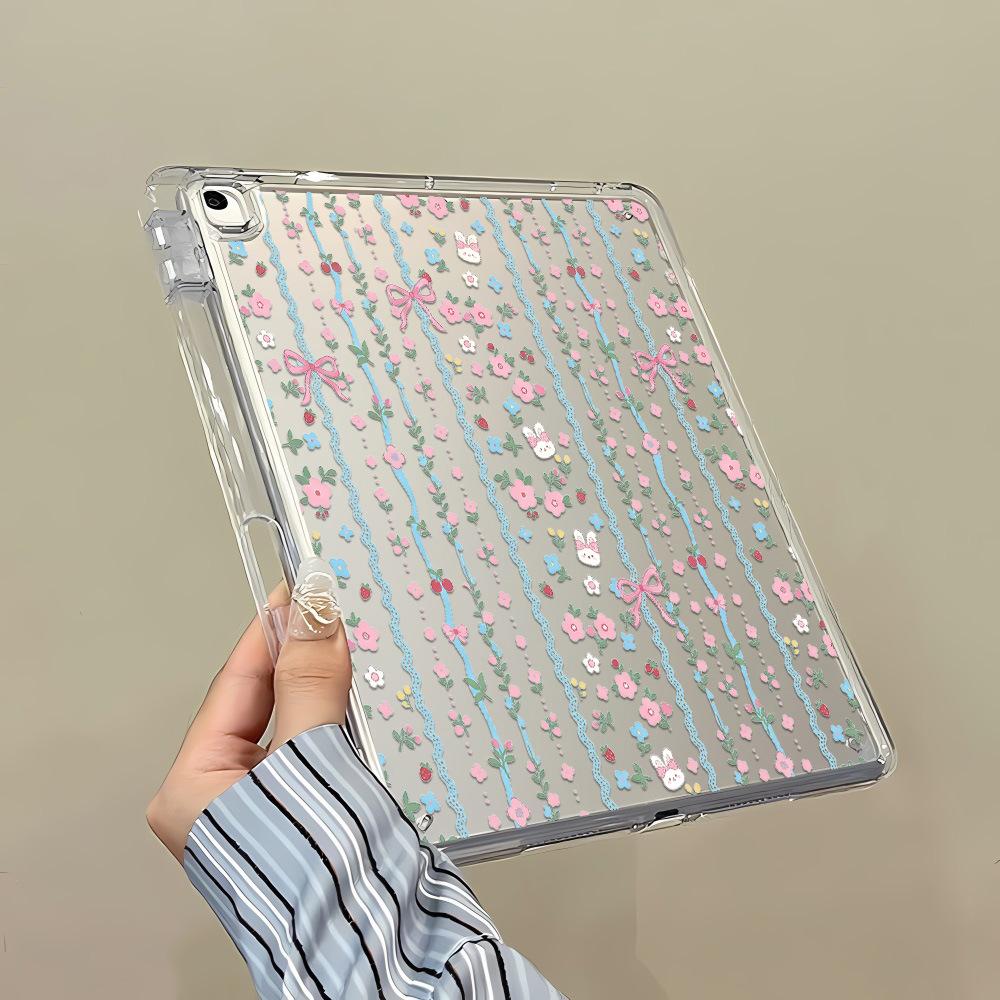 Подходит для iPad Pro11 Кружевная Цветочная Складная Наклейка Плоский Защитный Чехол Акриловый iPad 13 Дюймов Простой Всесторонний