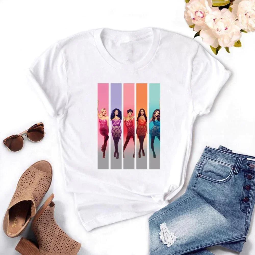 Футболка Spice Girls Унисекс Мультяшная Футболка с коротким рукавом Модная Футболка для Девочек Четыре Сезона Принт Аниме Топы Футболки Одежда Женская