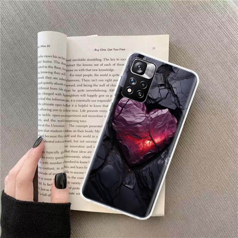 Это чехол для телефона 'Любовь и Сердце' для Redmi Note 13 12 Pro Plus 14 15 Pro 5G 11 11T 11E 11S 10 Pro 10S 9 9S Чехол Мобильный Прозрачный T