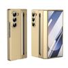Тонкий чехол с ощущением кожи для Samsung Galaxy Z Fold 7 6 5 4 3 со слотом-держателем для стилуса, пластиковая складная защитная крышка, устойчивая к ударам