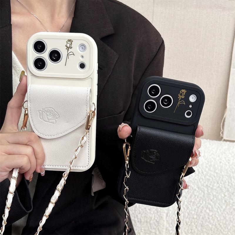 Кошелек-чехол с ремешком через плечо из кожи и силикона для iPhone 11 12 13 14 15 16 17 Pro Max 16 Plus с отделениями для карт