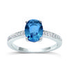 Silver Ring 'Sissi' Silver Blue (rhodium) - 9x6mm (London Blue)