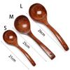 Natural Wooden Large Soup Scoops Long Handle Cooking Scoop Wood Ramen Rice Spoon Soup Ladle Catering Tableware Kitchen Utensil