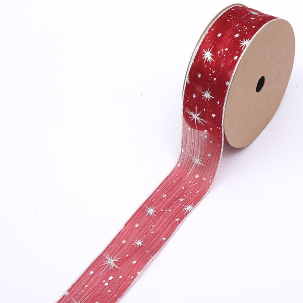 25mm Width Starry Sky Ribbon Organza Wedding Party Ribbon Gift Bouquet Wrap Ribbon  Cake Decoration
