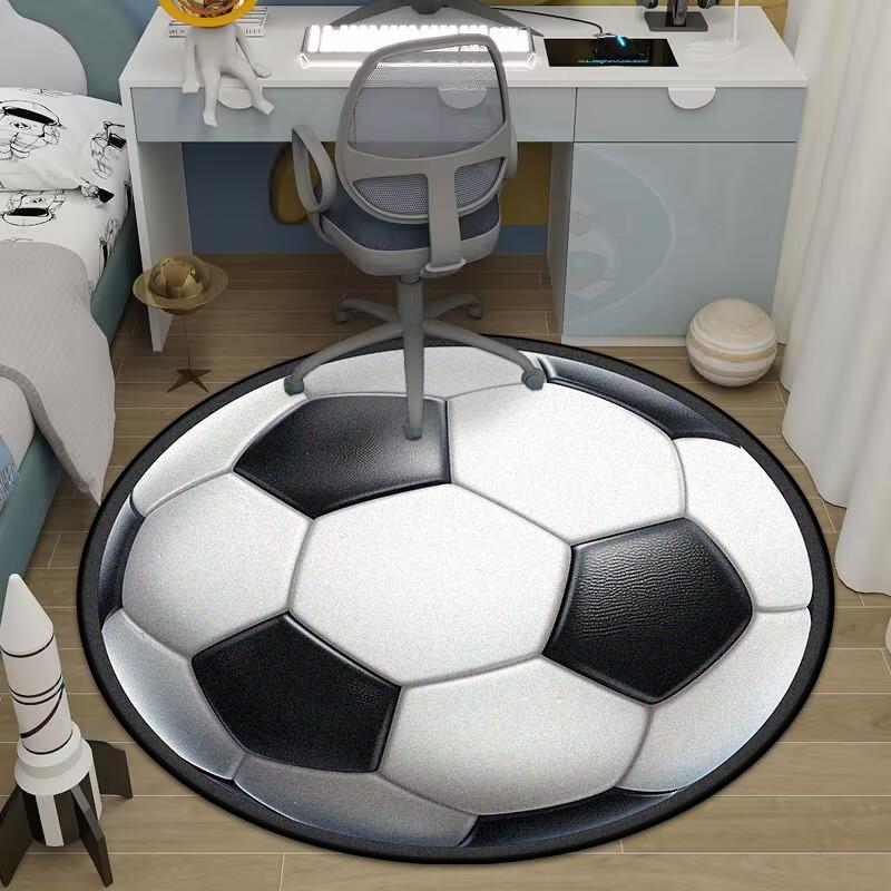 Современный большой противоскользящий круглый ковер со сферическим узором, мягкий ковер для гостиной, не оставляющий ворса, декор комнаты, коврик для стула, машинная стирка