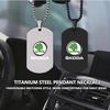 FMO3 For Skoda Car Logo Necklace Stainless Steel Hang Tag Necklace Fashion Pendant Accessories VRS Octavia 1 2 3 Rapid Kodiaq Karoq